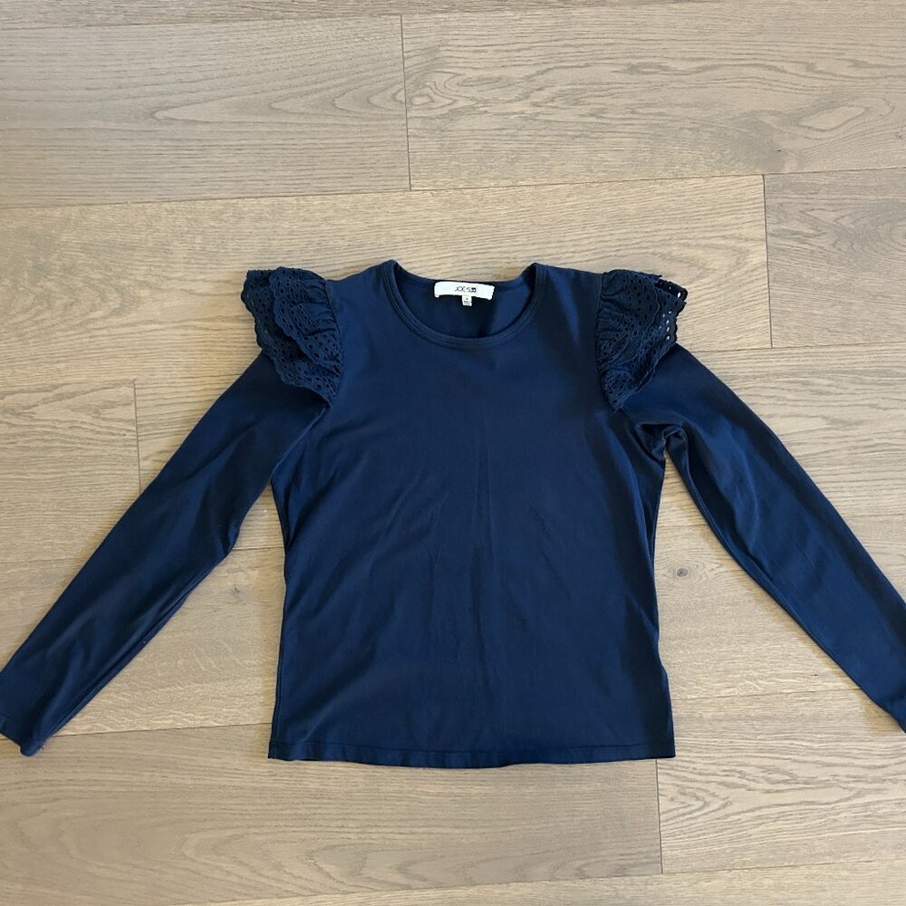 Navy Long Sleeves 100% Cotton Blouse by Joe's Jeans, Size Small